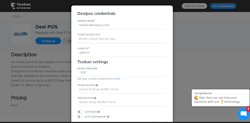 Tookan DealPOS integration step 1