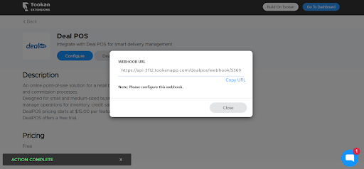 Tookan DealPOS integration step 2